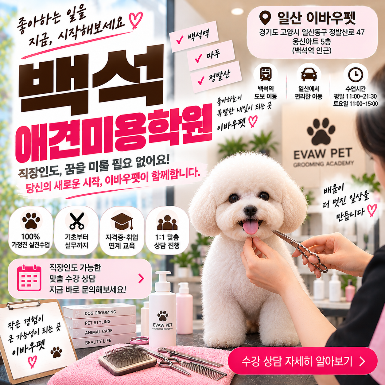 백석애견미용학원, 야근이 있는 직장인은 어떻게 배움을 이어갈까?