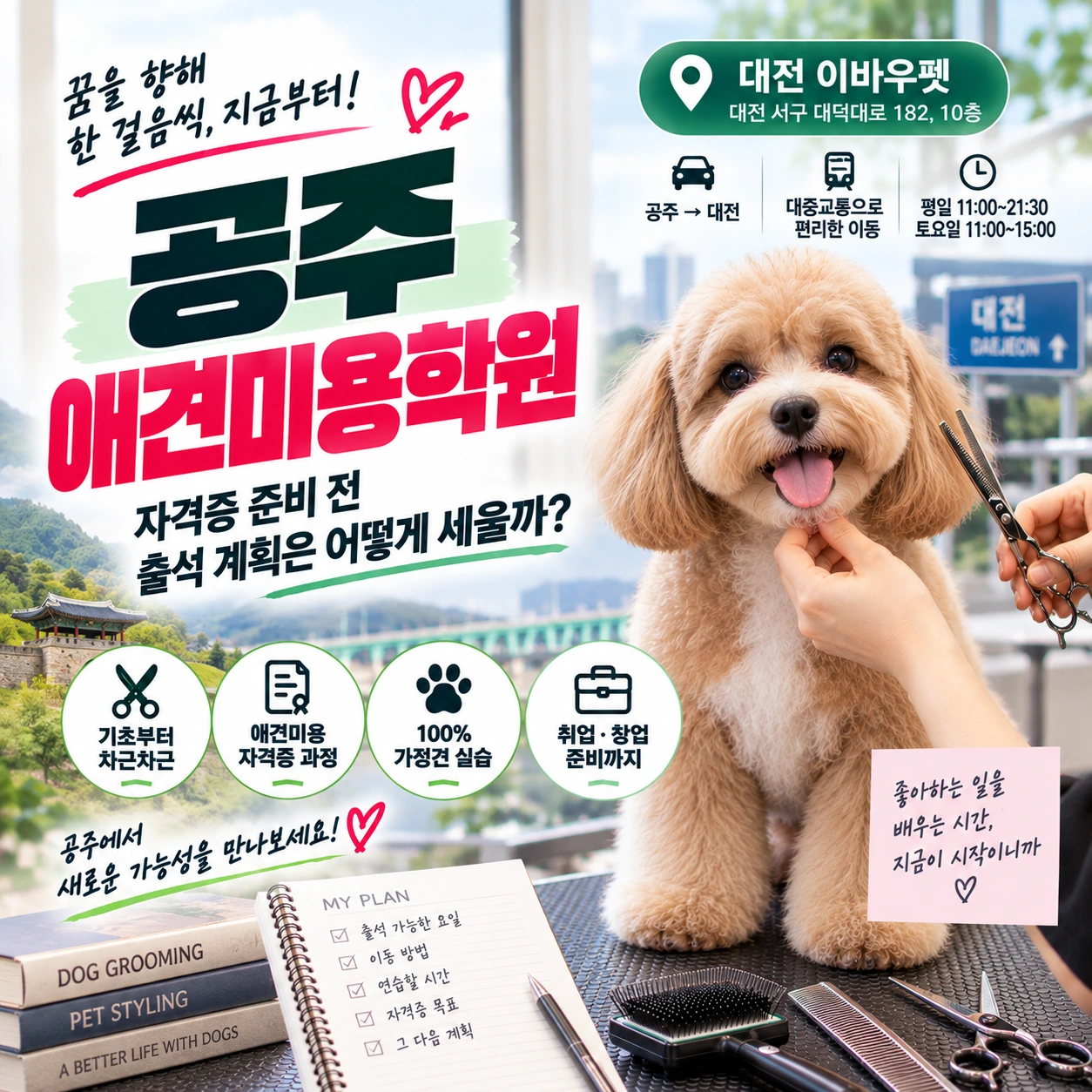 공주애견미용학원 자격증 준비 전 출석 계획은 어떻게 세울까?